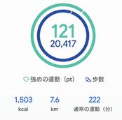 Google Fitで20,417歩を記録した2026年8月11日の歩数画面